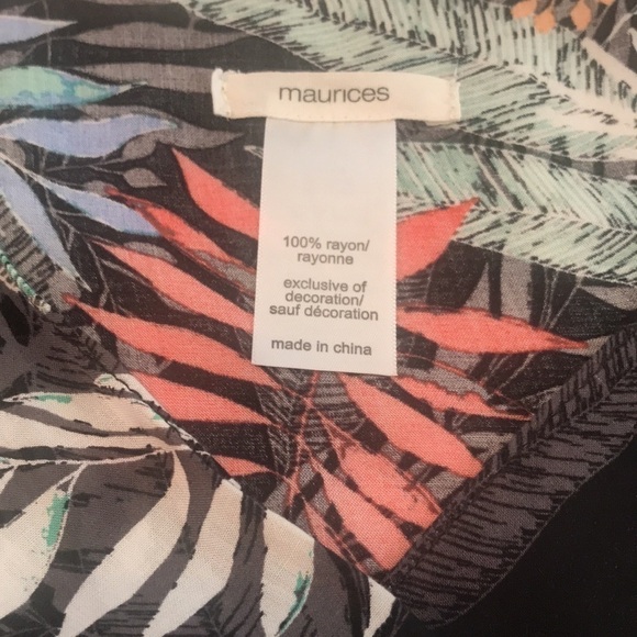 Tropical Leaf Print Kimono Coverup - Picture 8 of 12